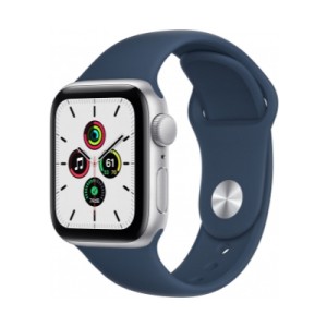 Apple Watch SE Gümüş Alüminyum Kasa and Abyss Blue Sport Band