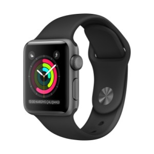 Apple Watch Series 2Space Grey Alüminyum Kasa with Black Sport Band