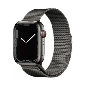 Apple Watch Series 7 Cellular 45mm Grafit Paslanmaz Çelik Case and Grafit Milano Loop