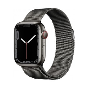 Apple Watch Series 7 Cellular 41mm Grafit Paslanmaz Çelik Case and Grafit Milano Loop
