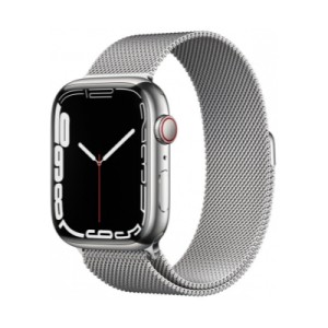 Apple Watch Series 7 Cellular 45mm  Gümüş Paslanmaz Çelik Case and  Gümüş Milano Loop