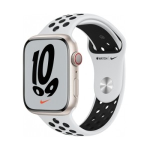 Apple Watch Nike Series 7 Cellular 45mm Starlight Alüminyum Kasa and Nike Sport Band