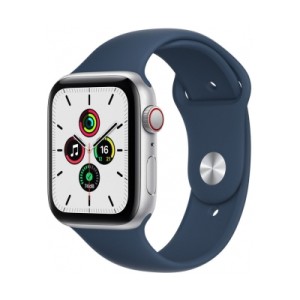 Apple Watch SE Cellular  Gümüş Alüminyum Kasa with Abyss Blue Sport Band
